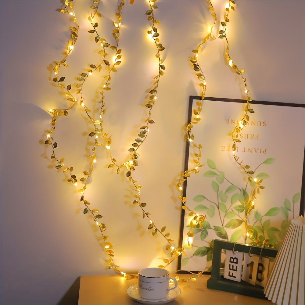 Golden Tiny Leaves Fairy Light